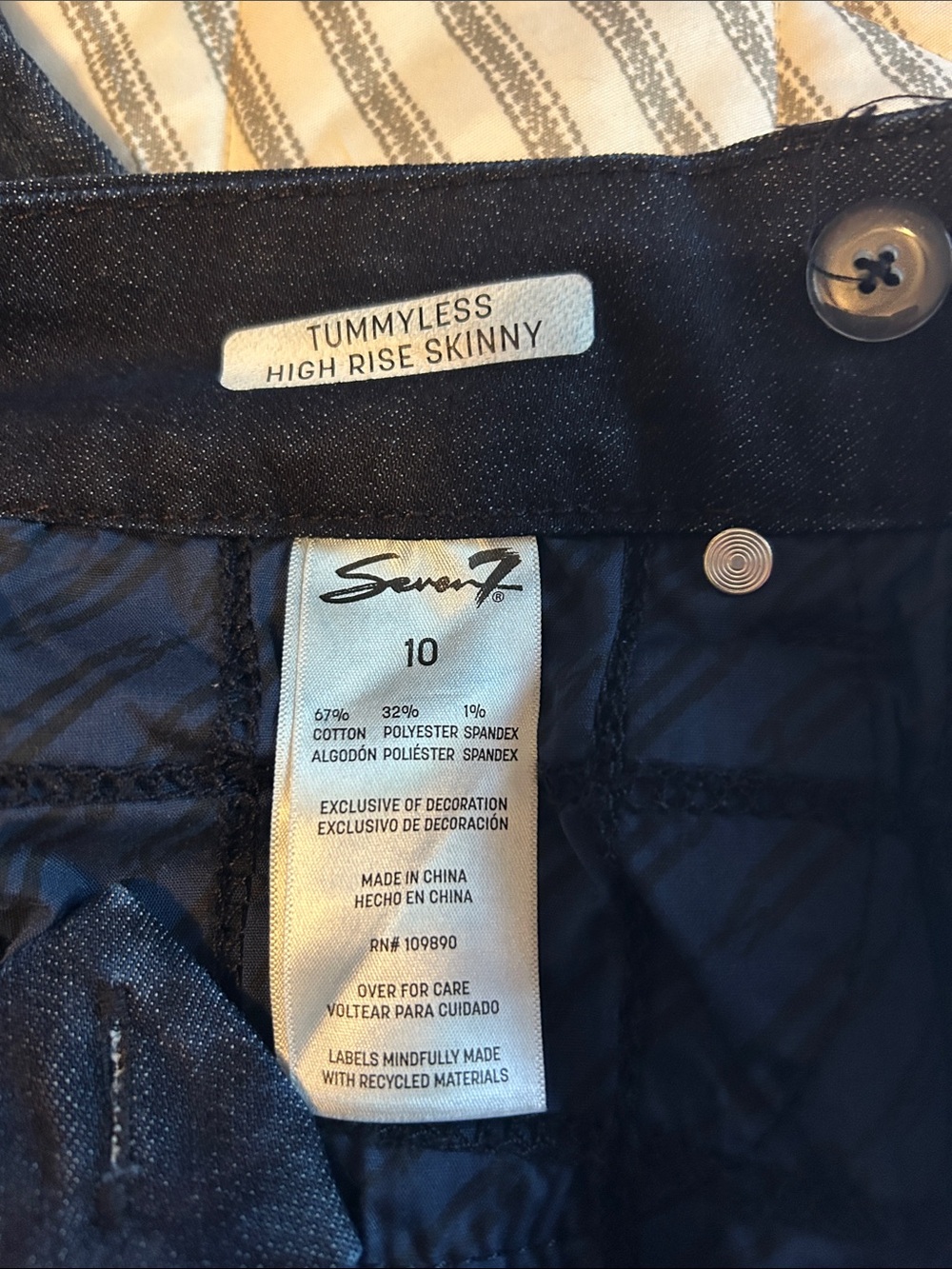 Seven7 Dark Indigo High Rise Skinny Jeans